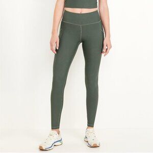 2/$30 Old Navy High-Waisted PowerSoft Full-Length Pocket Leggings Dark Ivy #8966